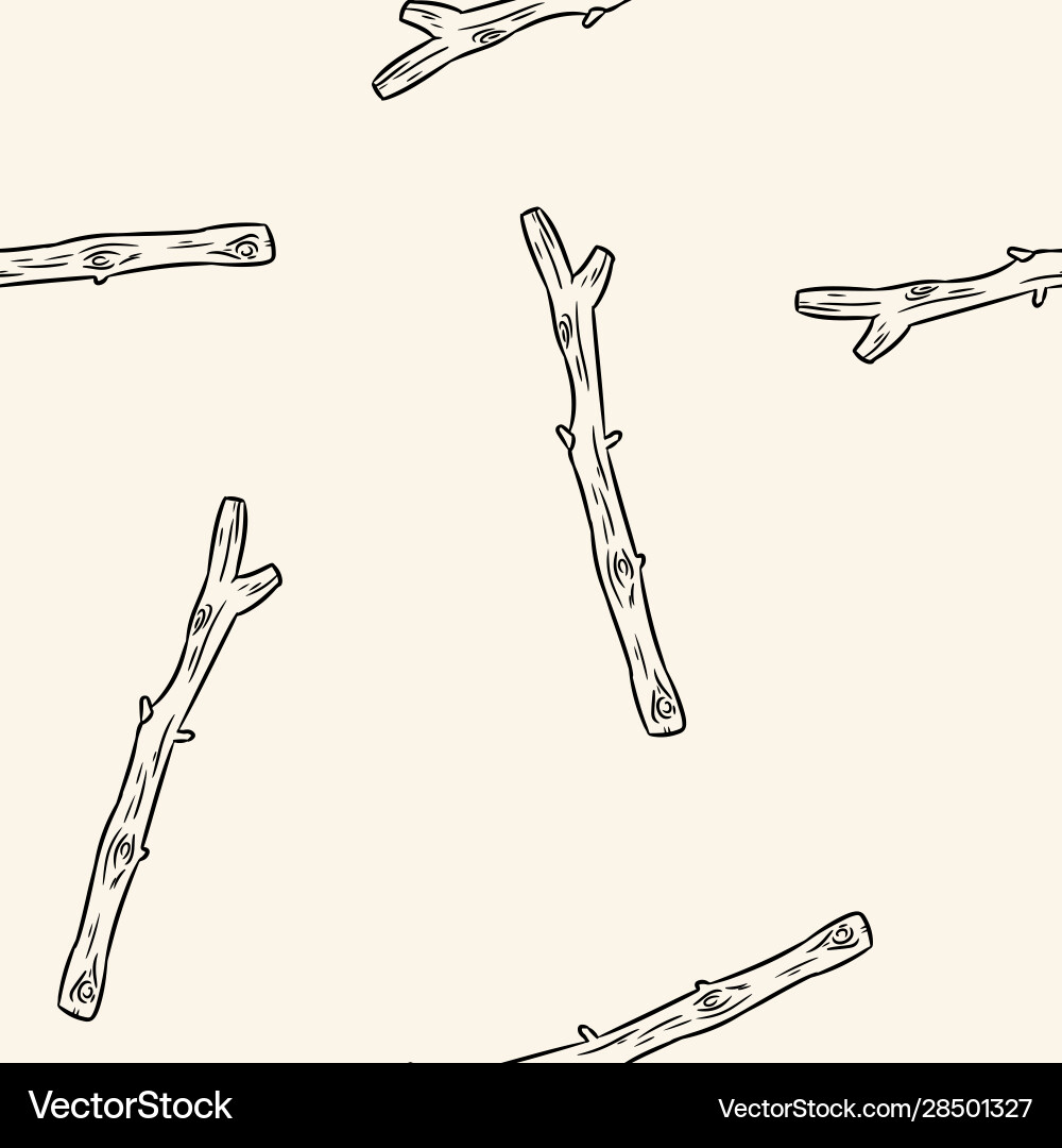 Dry rustic tree branches doodles seamless pattern Dry rustic tree branches doodles seamless pattern Vector Image