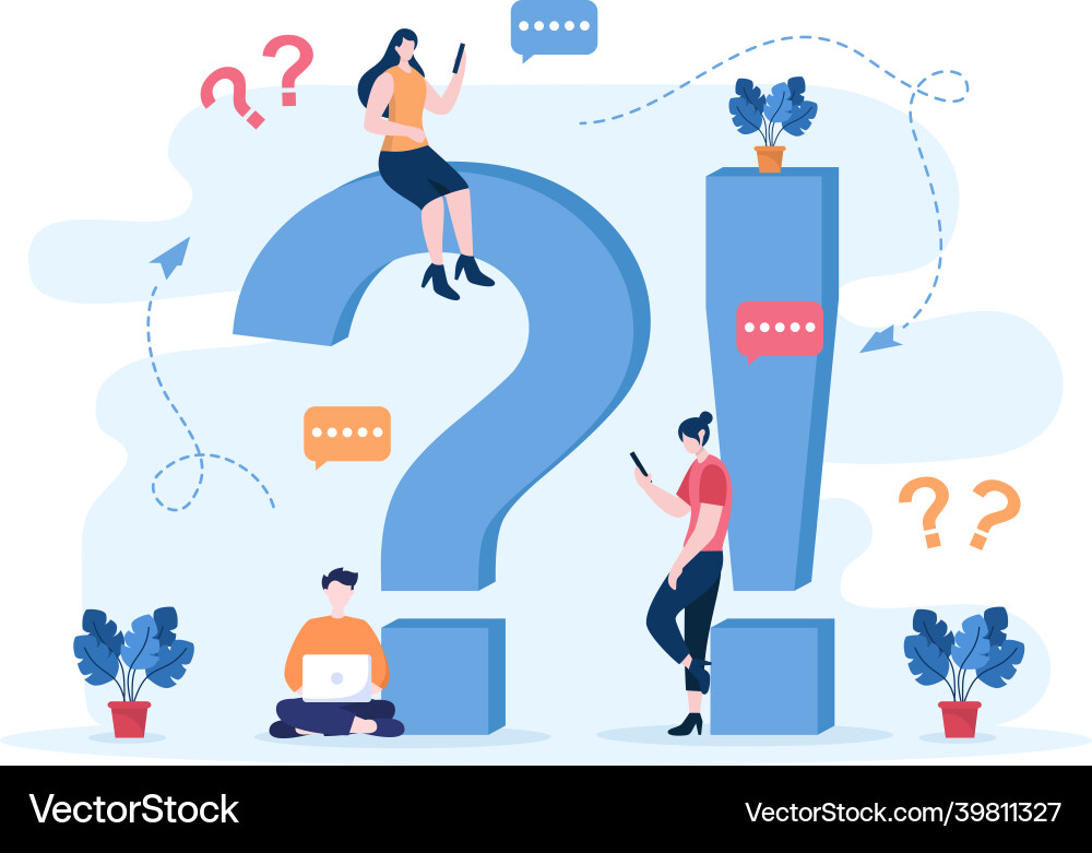 Faq or frequently asked questions for website vector image