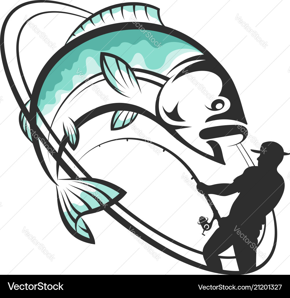 Fisherman with a Large Catch vector image