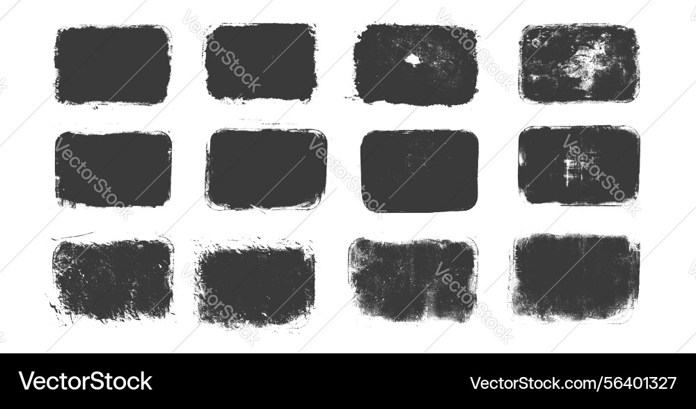 Grunge text boxes swatch set callouts rectangles Grunge text boxes swatch set callouts rectangles vector image