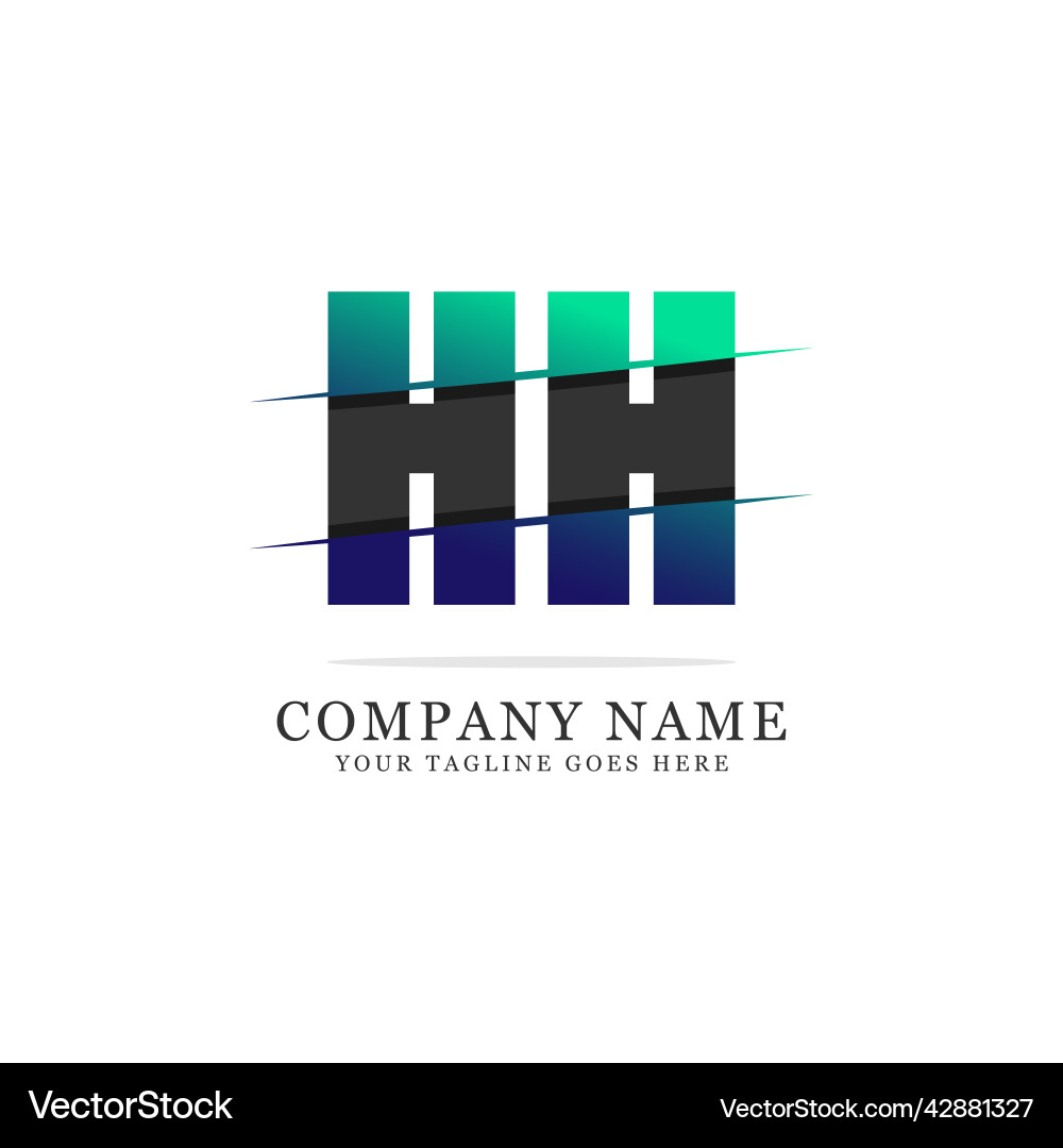 Initial name hh logo design with gradient color Vector Image