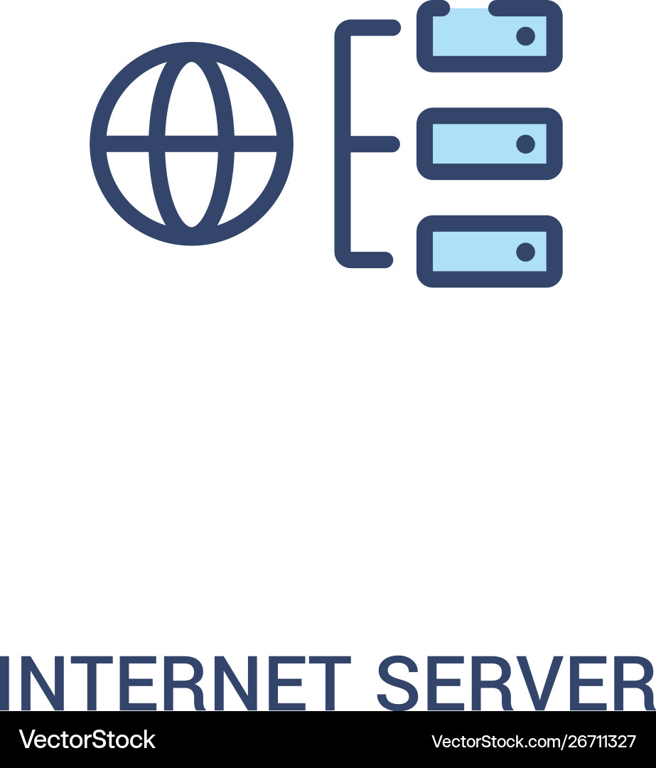 Internet server concept 2 colored icon simple Vector Image