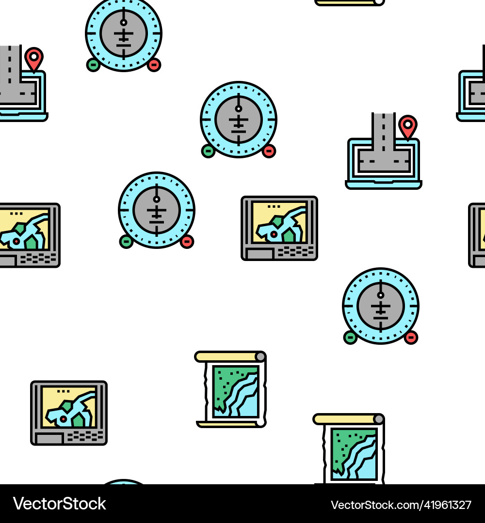 Map location system seamless pattern Vector Image
