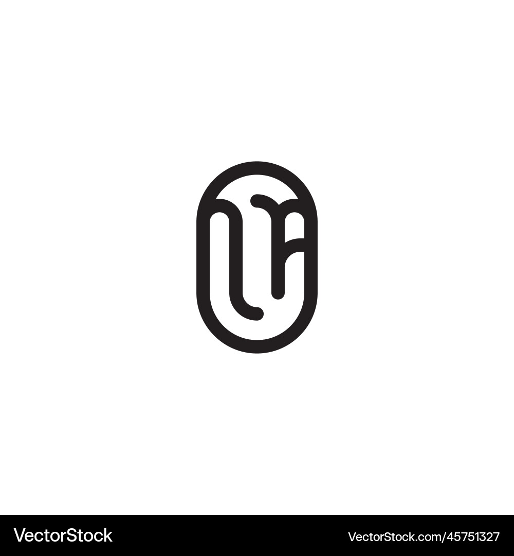Na line simple round initial concept with high Na line simple round initial concept with high Vector Image