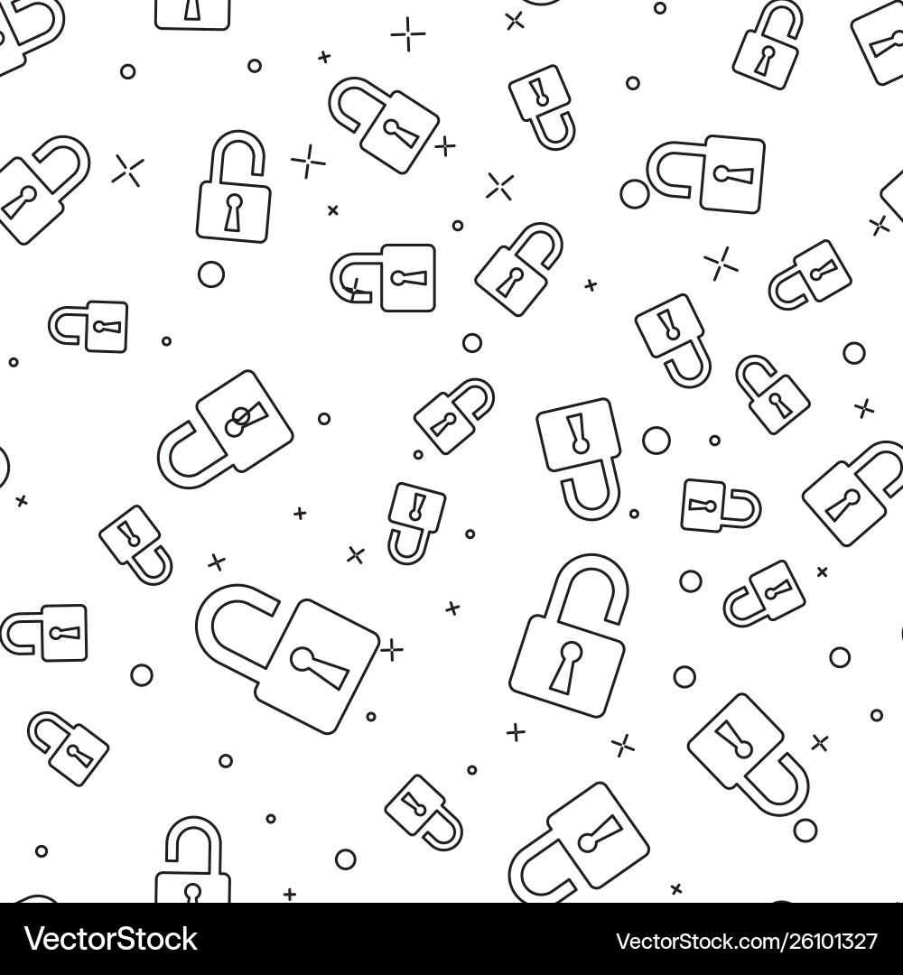 Open Padlock Seamless Pattern vector image