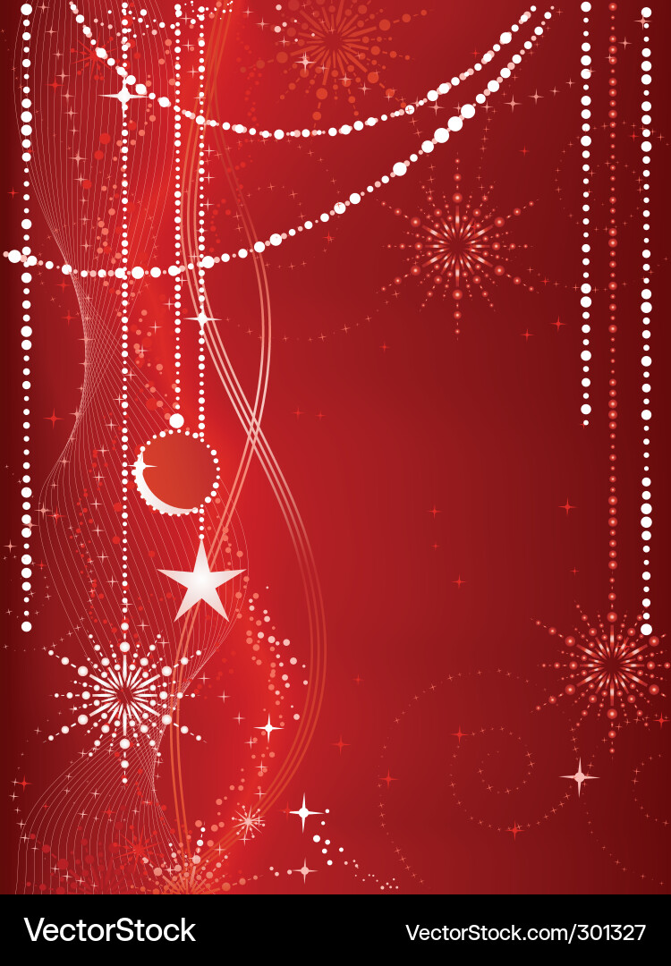 Red Christmas Background with Festive Elements Vector Image