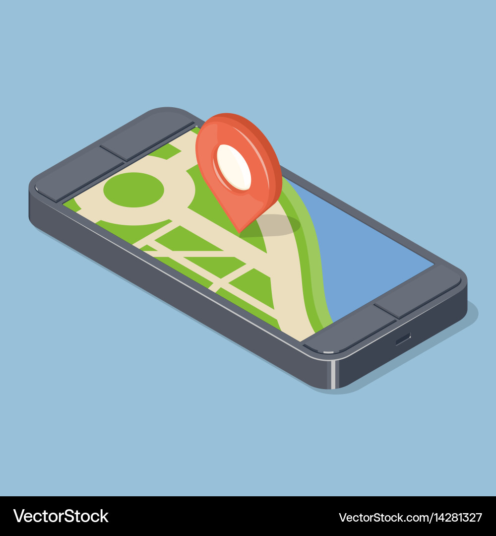 Red pointer on gps navigatior gadget Vector Image