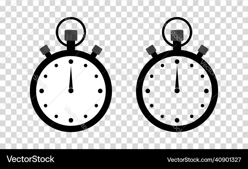 Stopwatch icon timer and clock with countdown vector image
