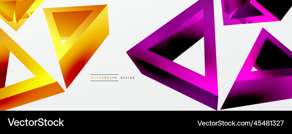 Triangle abstract background 3d basic Triangle abstract background 3d basic Vector Image