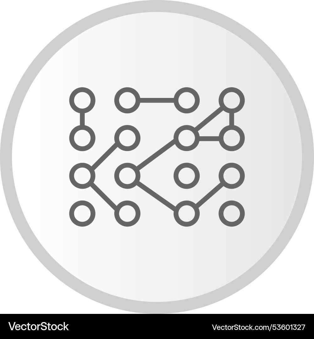 Unstructured data line circle grey icon vector image
