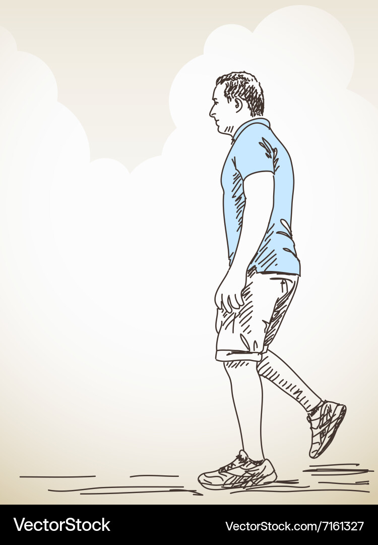 Walking man Royalty Free Vector Image - VectorStock