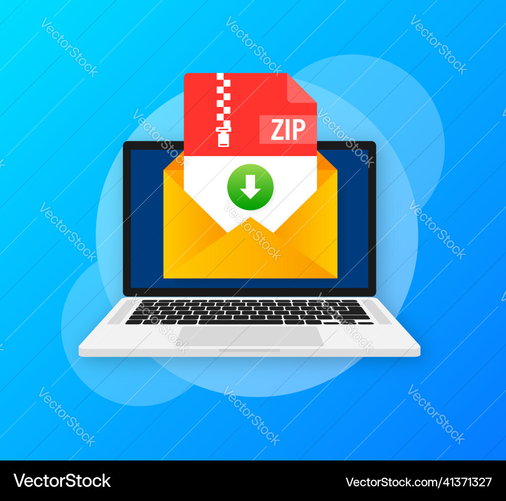 Zip file icon for web background design email Zip file icon for web background design email vector image