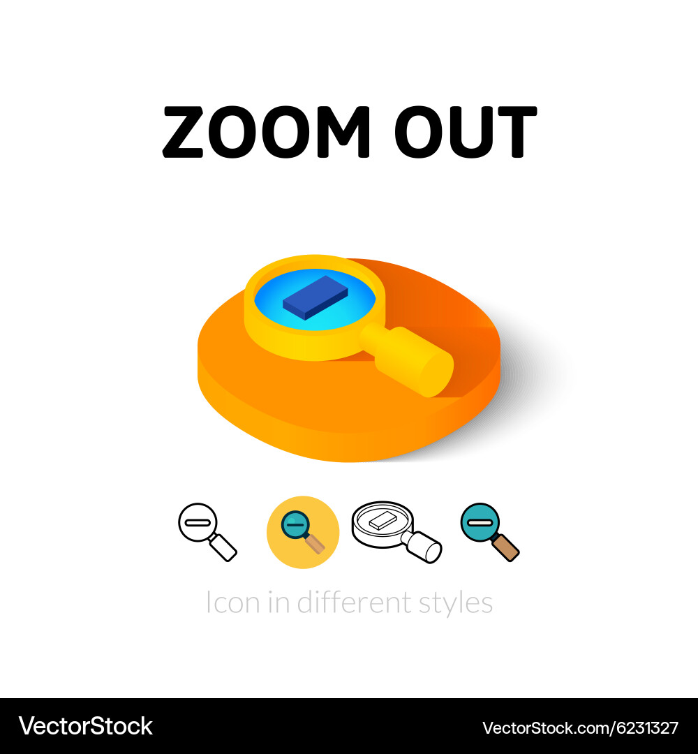 Zoom out icon in different style Vector Image