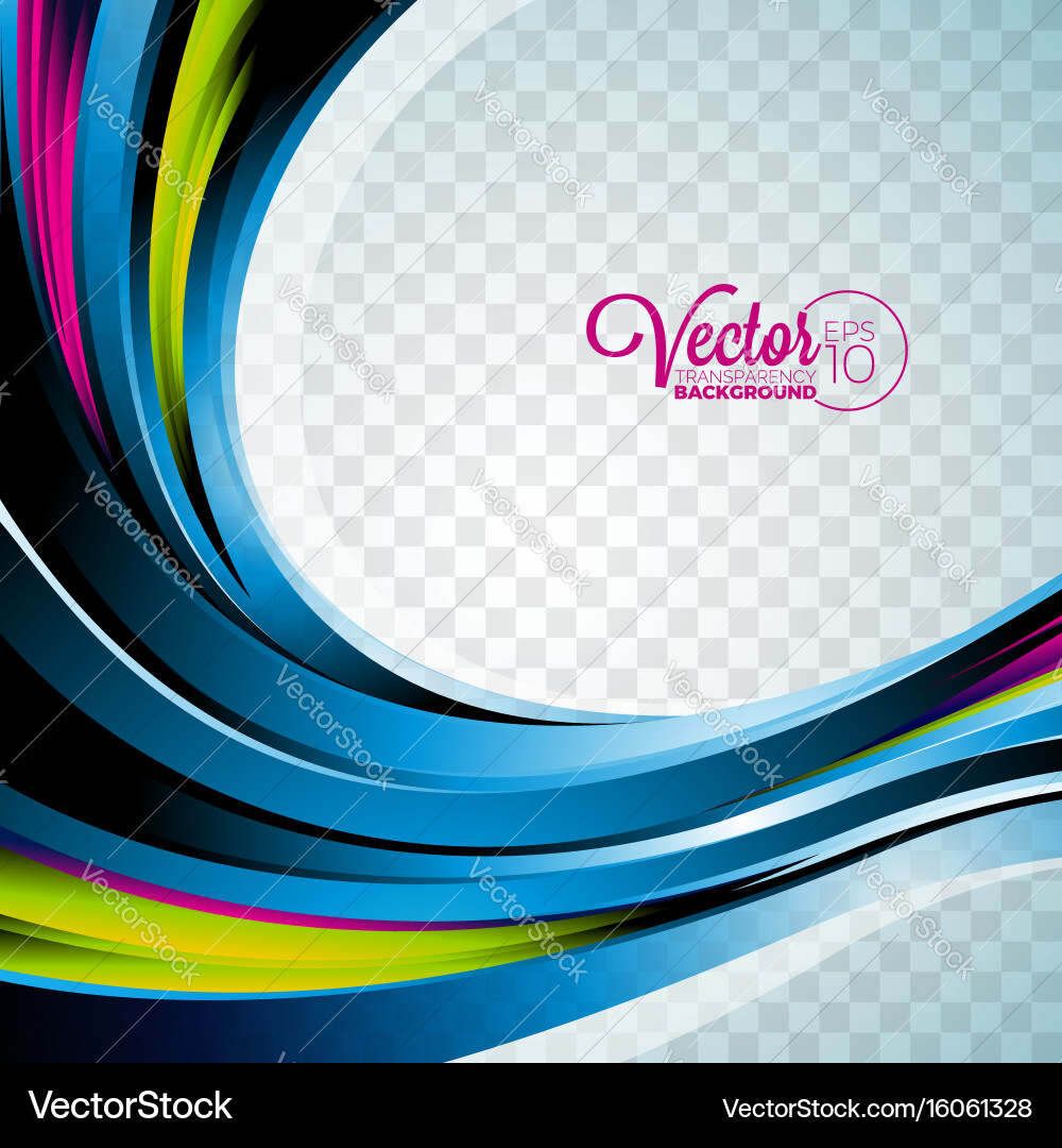 Abstract wave design on transparent background vector image