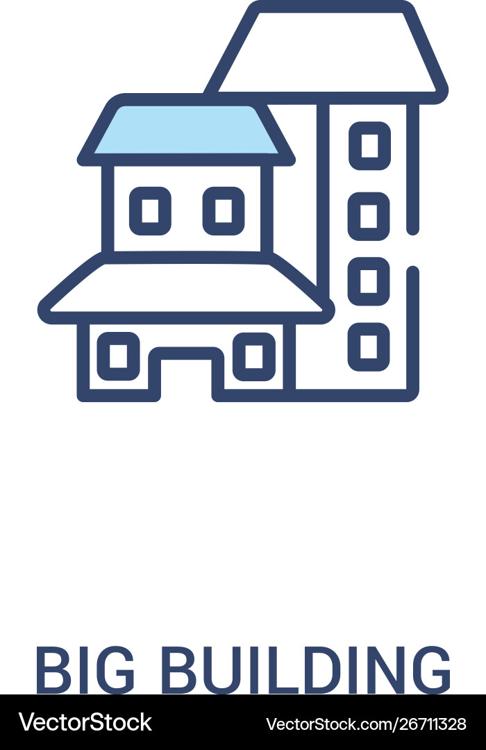 Big building concept 2 colored icon simple line Big building concept 2 colored icon simple line vector image