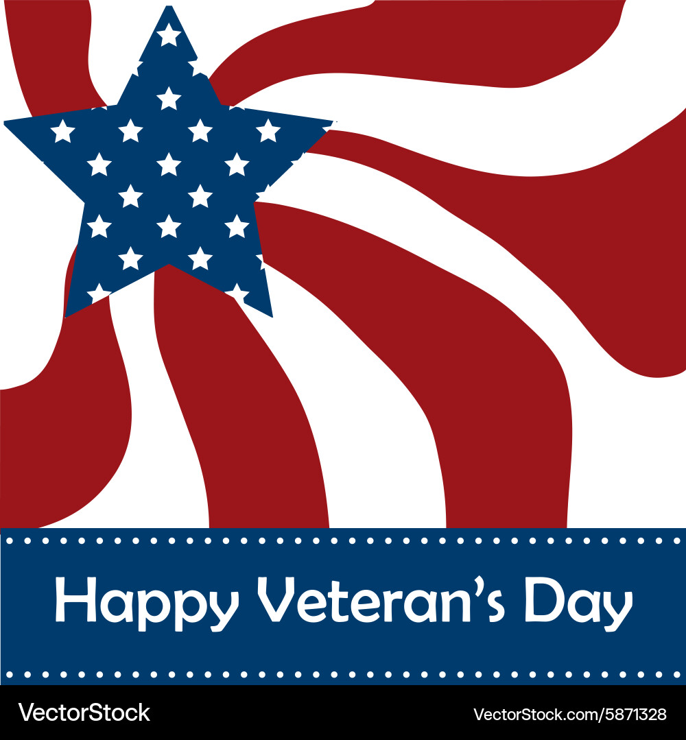 Colored background with text for veterans day Vector Image