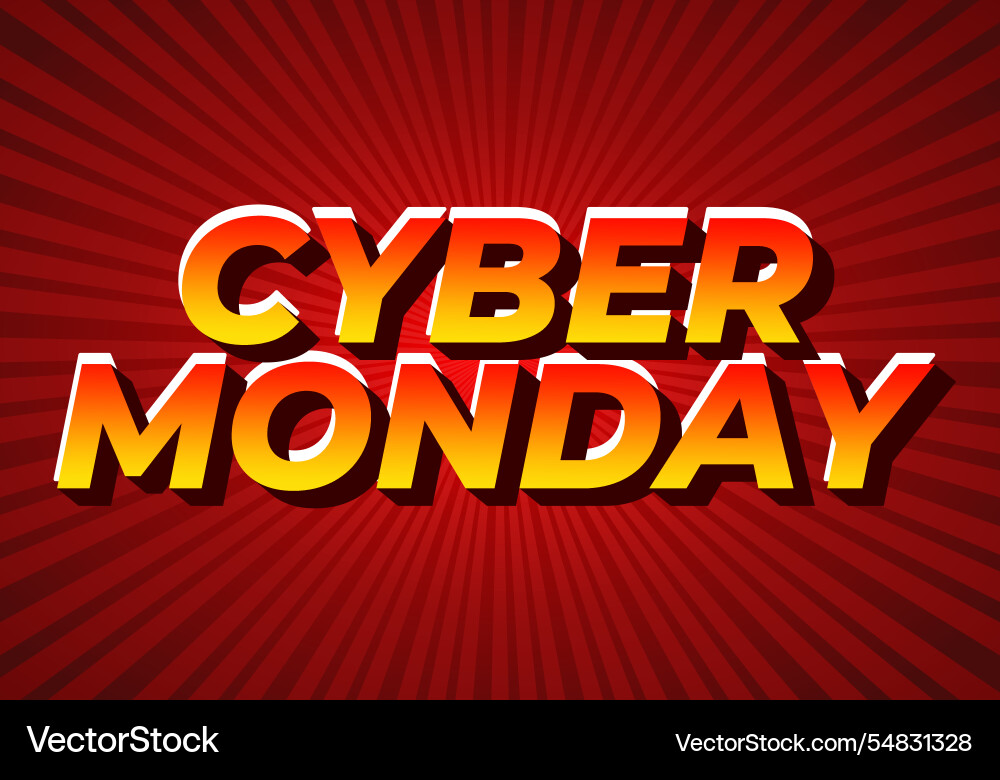 Cyber monday text effect in 3 dimensions look Cyber monday text effect in 3 dimensions look Vector Image