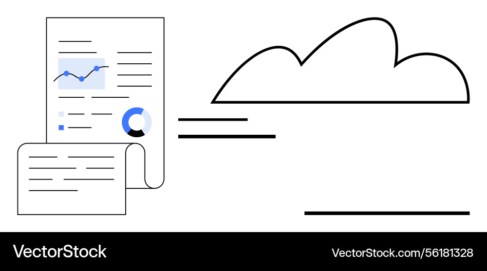 Digital data transfer to cloud with analytics vector image