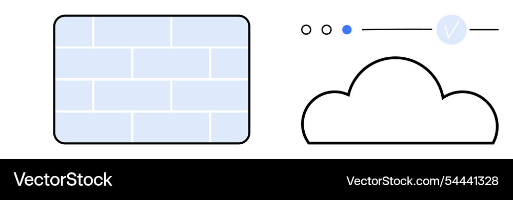 Firewall protection and cloud computing concept Firewall protection and cloud computing concept vector image