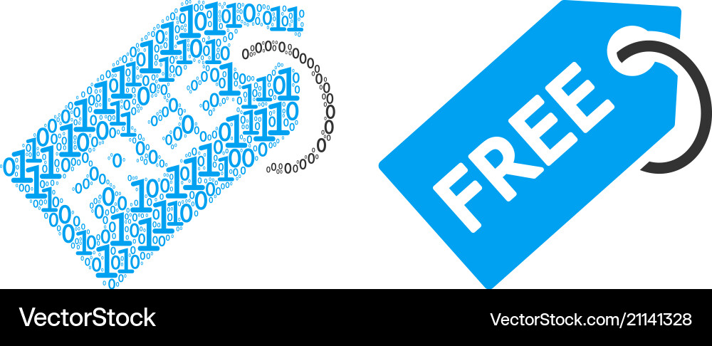 Free tag collage of binary digits Free tag collage of binary digits vector image