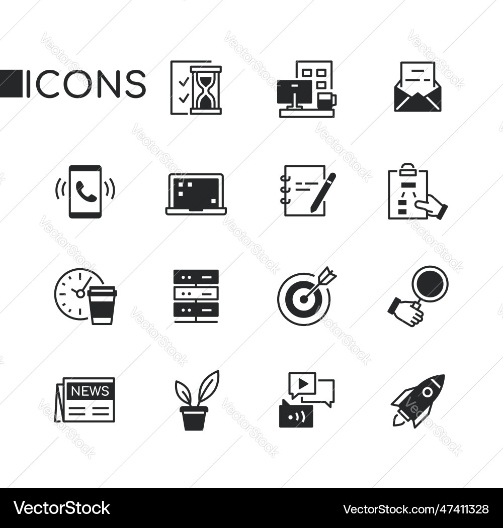 Goal setting and startup - set of line design Goal setting and startup - set of line design vector image