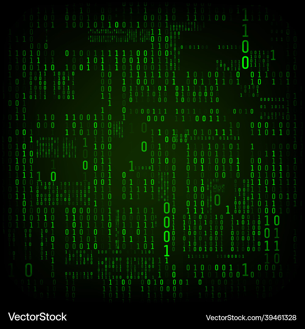 Matrix der binären Zahlen Computercode Matrix der binären Zahlen Computercode vektorbild