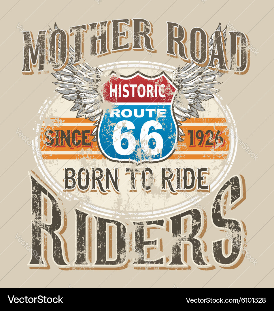 Mother road rider Royalty Free Vector Image - VectorStock