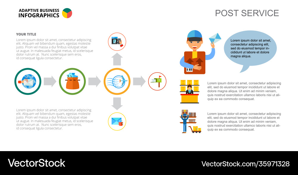 Process chart with slide template vector image