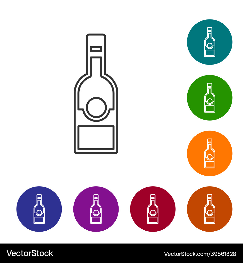 Schwarze Linie Glasflasche Vodka Ikone isoliert Schwarze Linie Glasflasche Vodka Ikone isoliert Vektorbild
