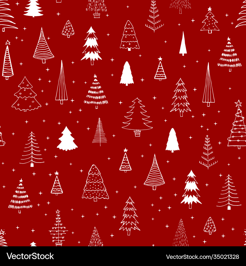 Seamless pattern with different christmas trees Seamless pattern with different christmas trees Vector Image
