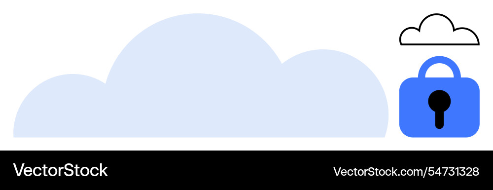 Secure cloud storage symbol with large Secure cloud storage symbol with large vector image