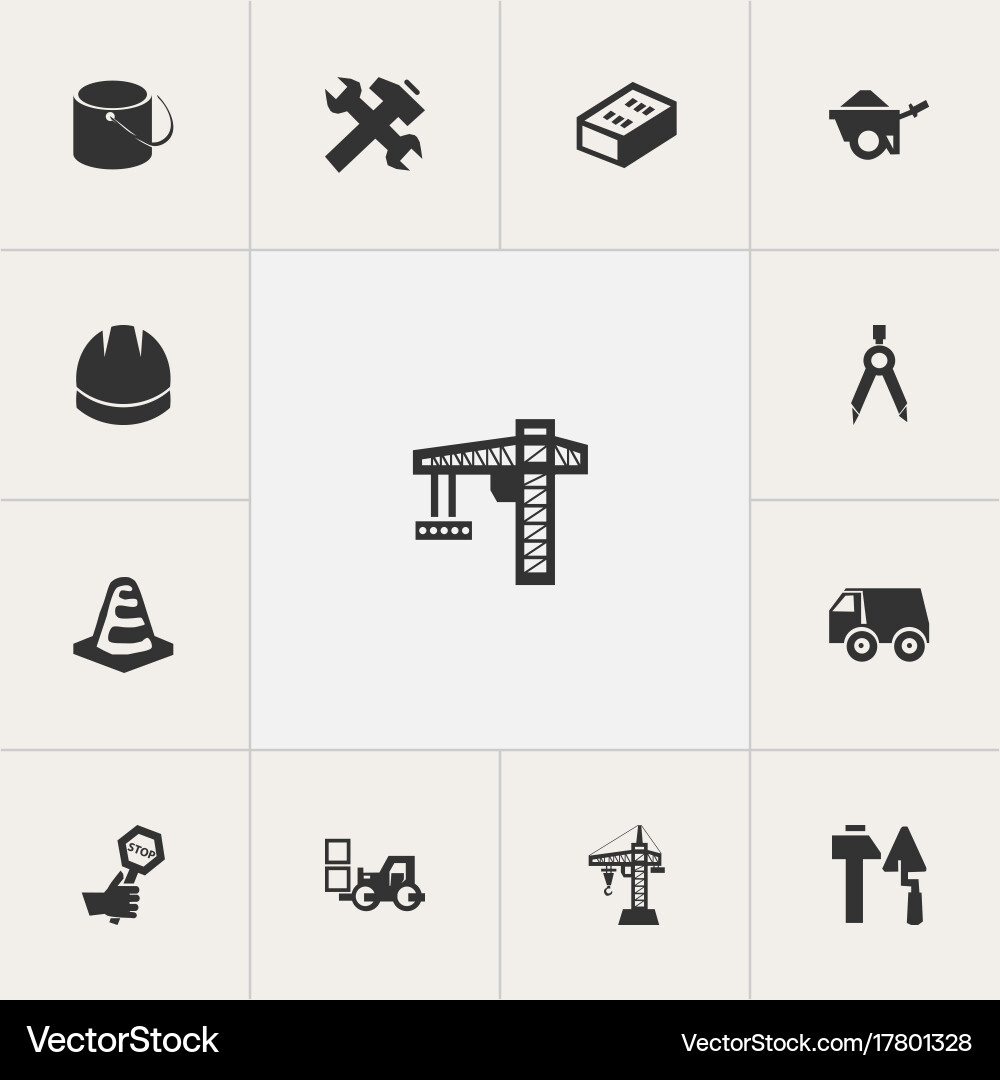 Set of 13 editable structure icons includes vector image