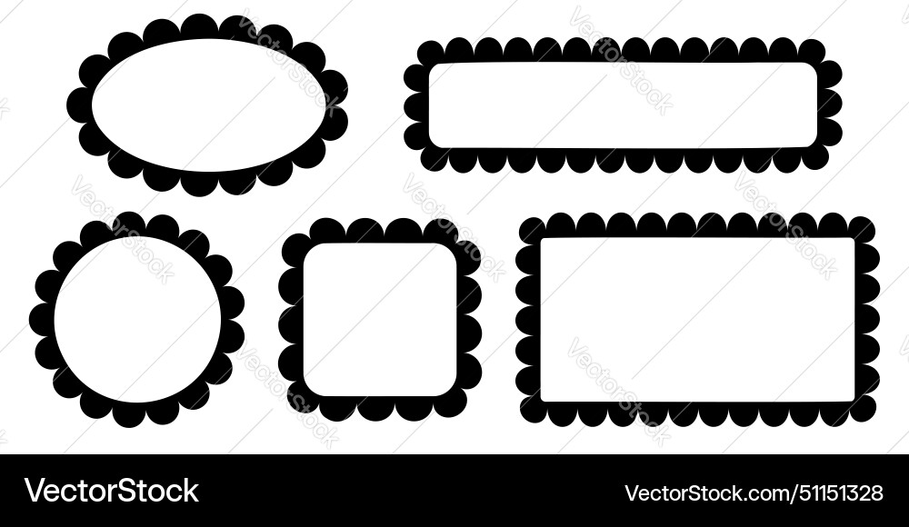 Set of round square rectangle and oval frames Vector Image