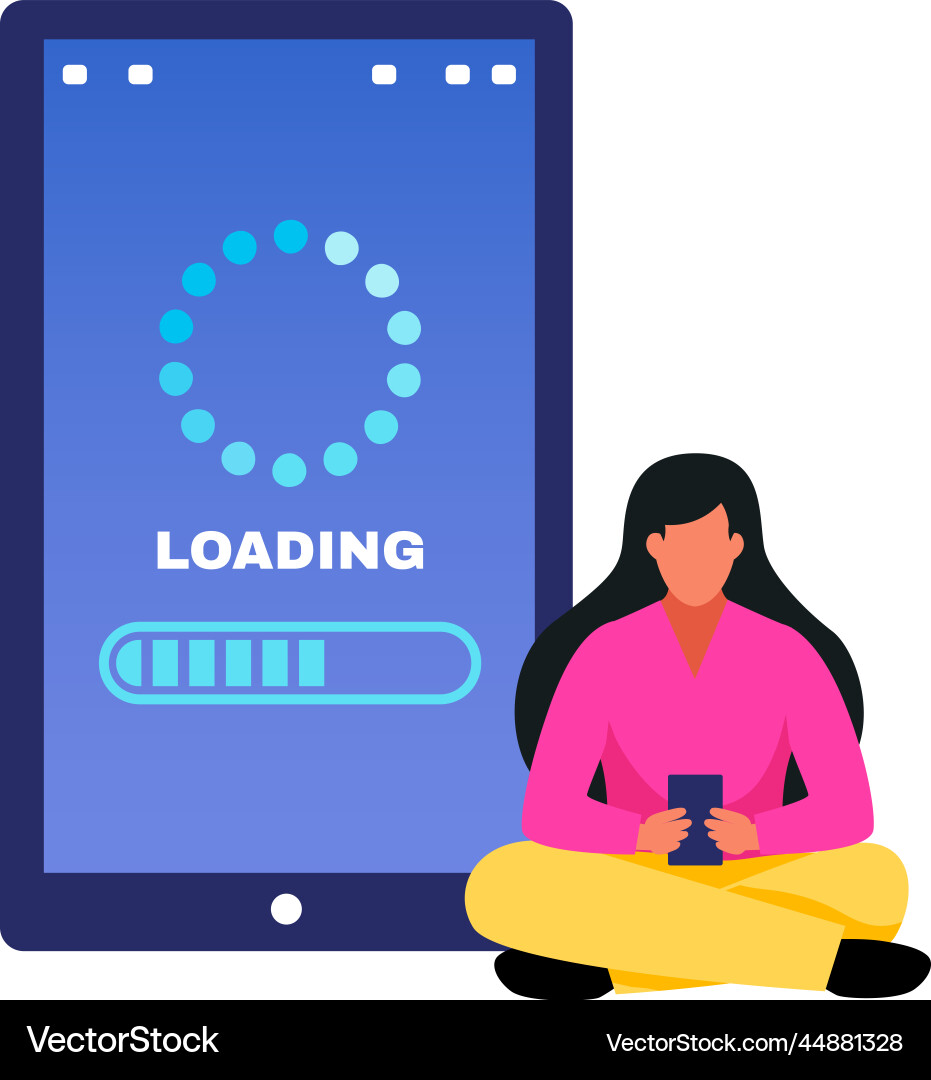 Smartphone app loading composition Smartphone app loading composition vector image