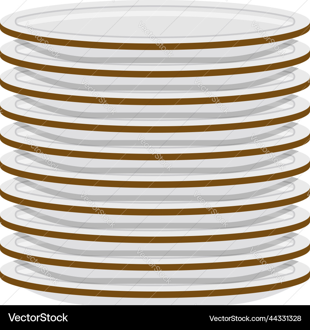 Stack of plates on a white background Vector Image