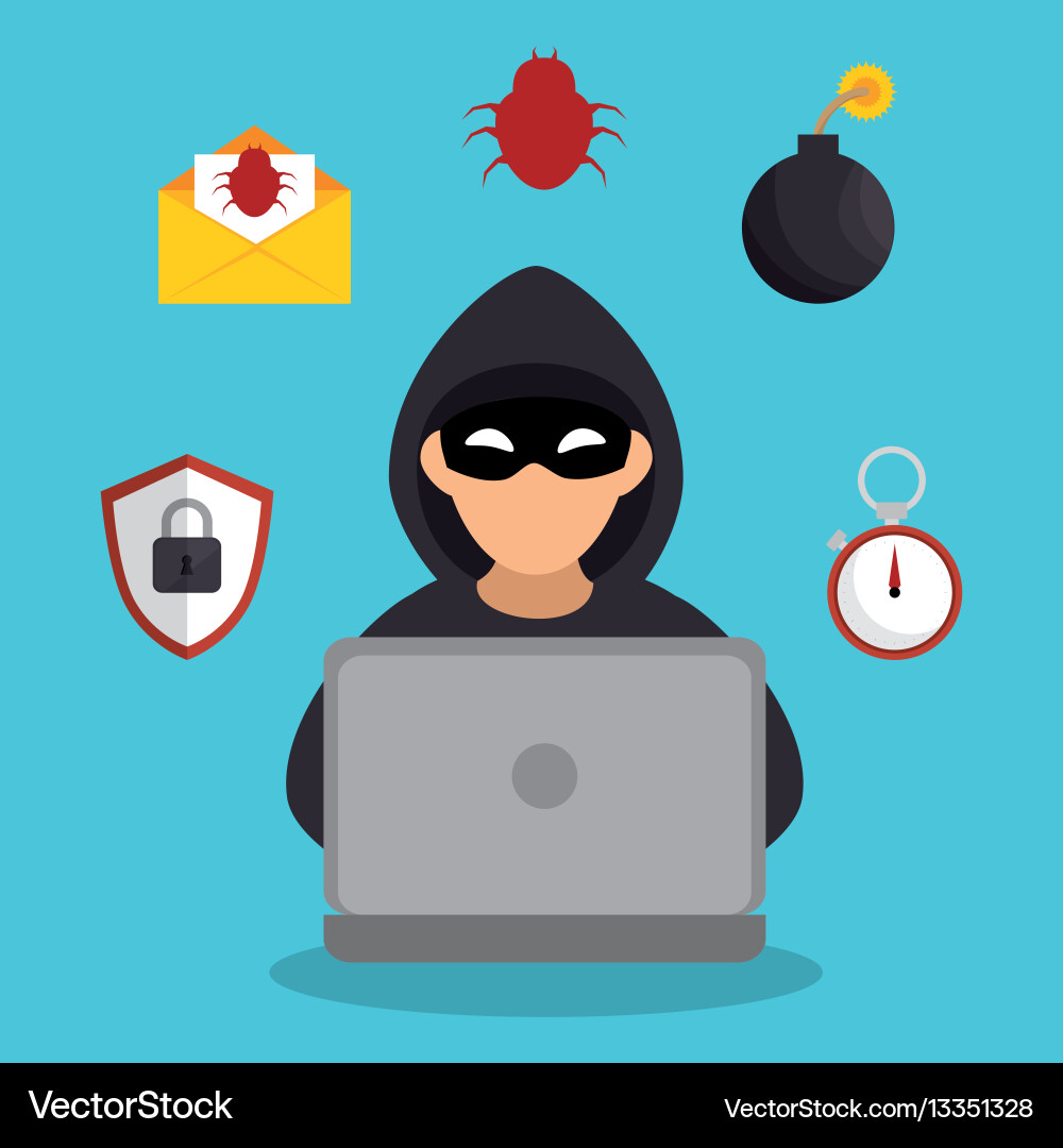 System hacker character icon Vector Image