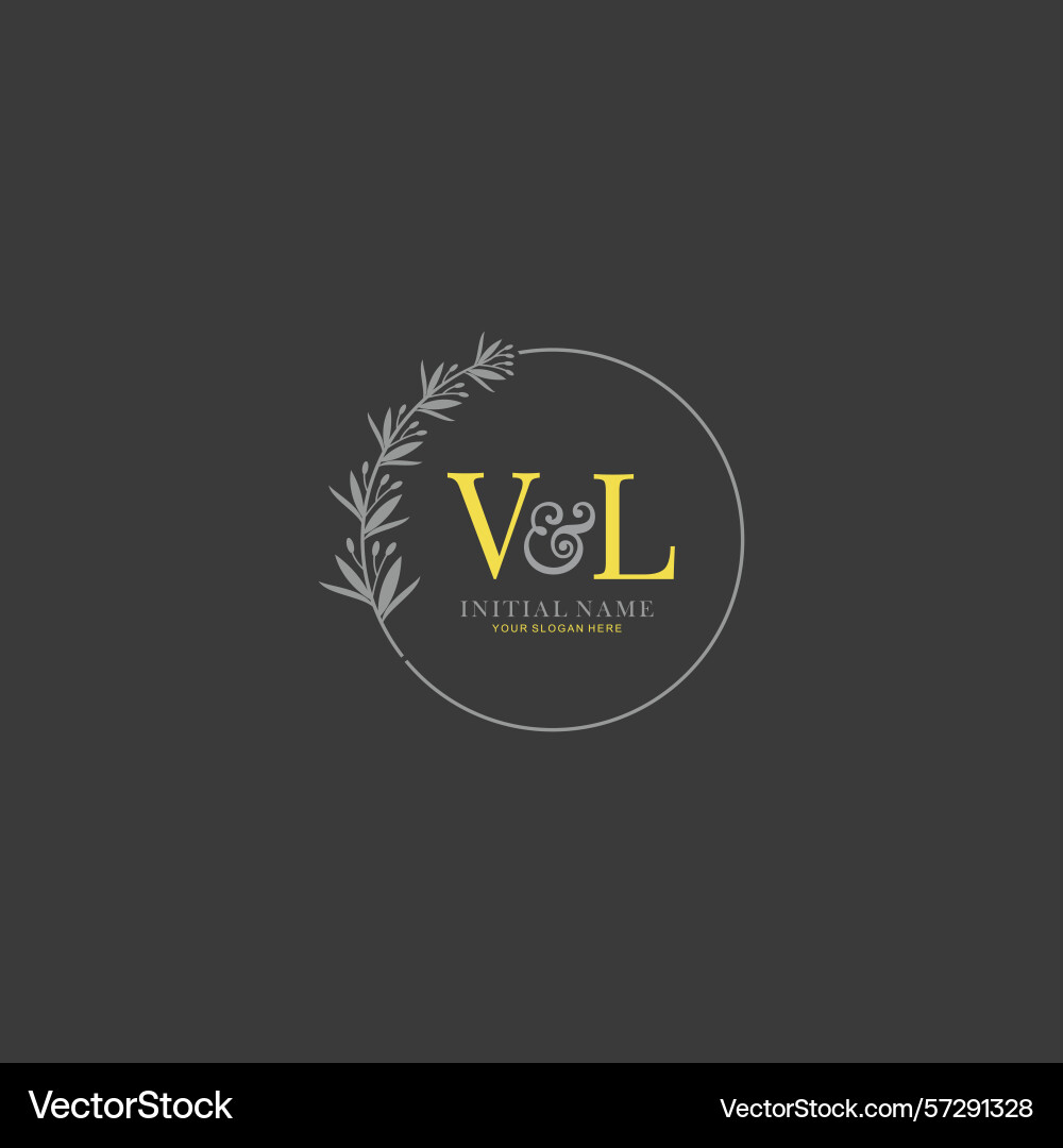 Vl initial logo templates with botanical elements Vl initial logo templates with botanical elements Vector Image