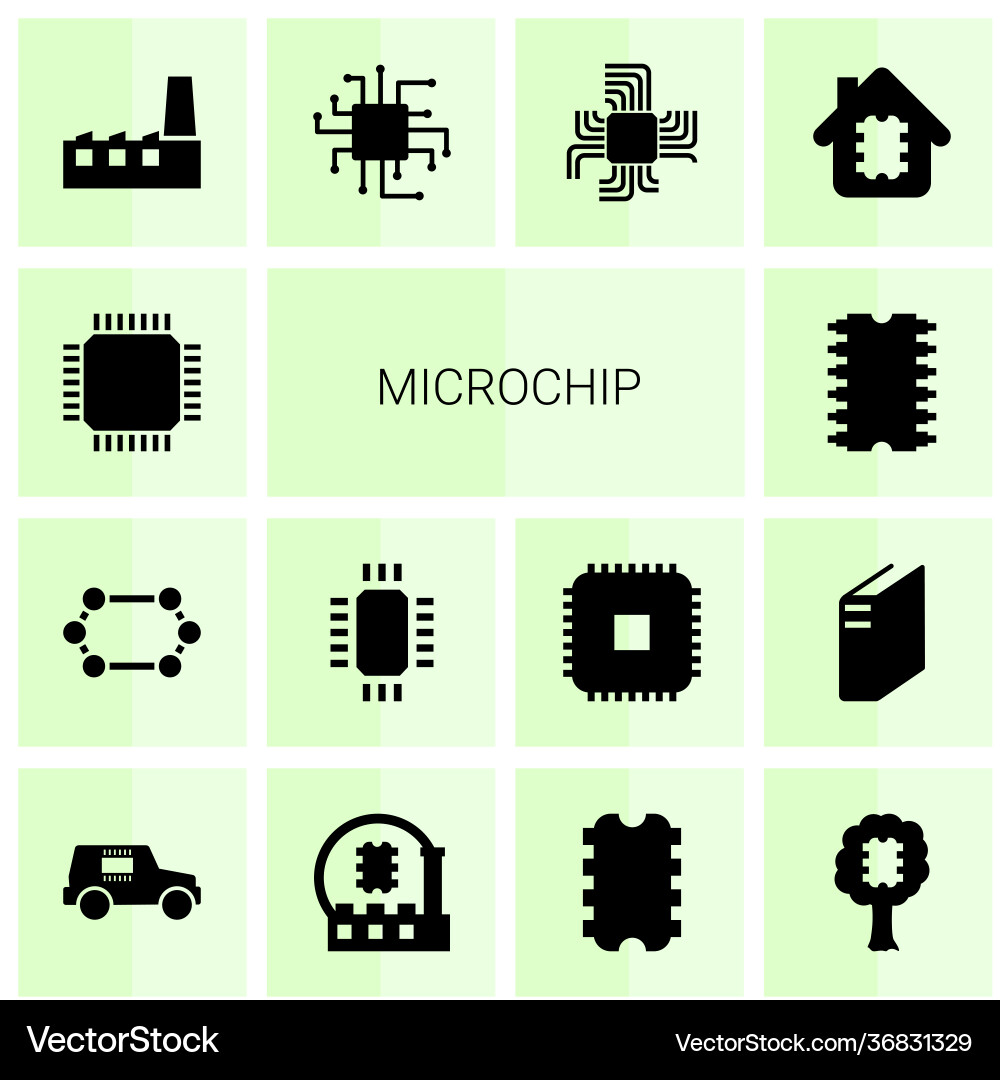 14 microchip icons (36831329) – Free Vector | VectorStock
