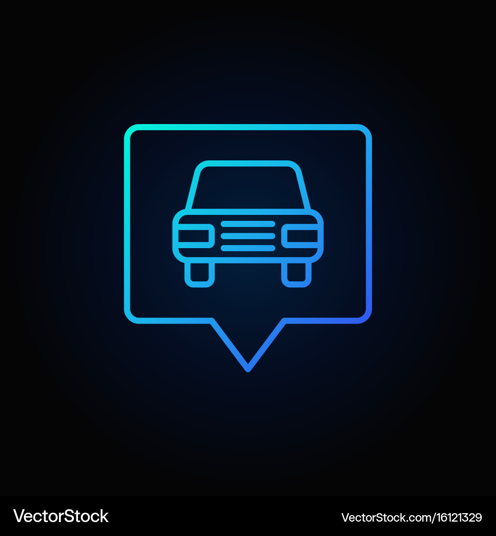 Blue car in square pointer vector image