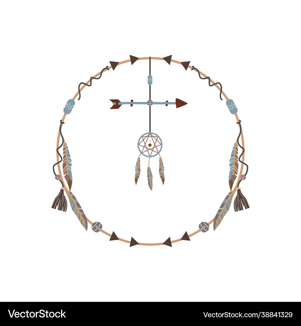 Circle boho frame design background Vector Image