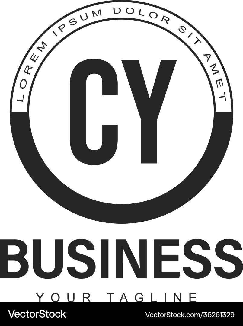 Cy initial a logo design with abstract style vector image