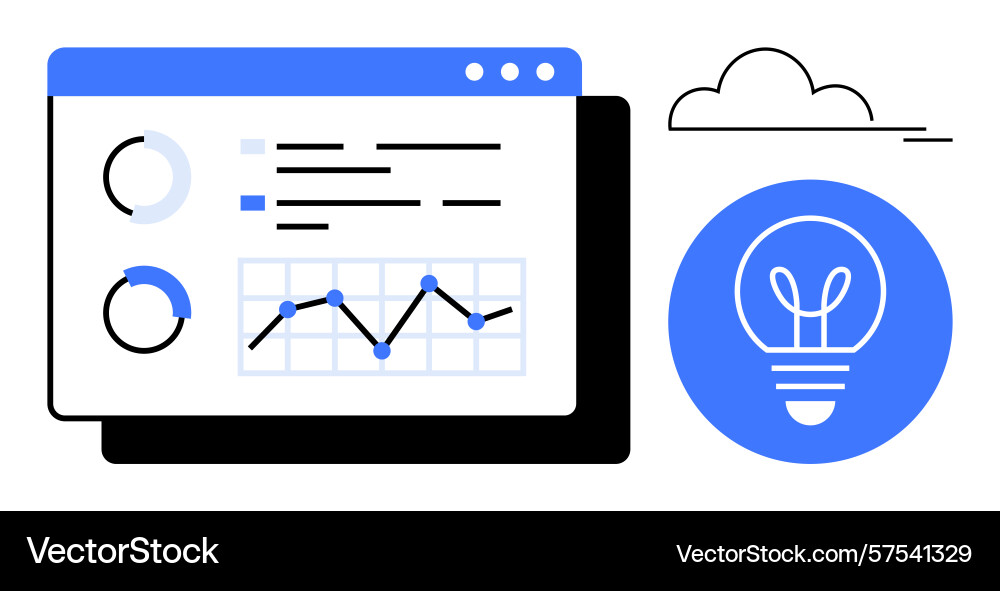 Data dashboard with analytics graphs Vector Image