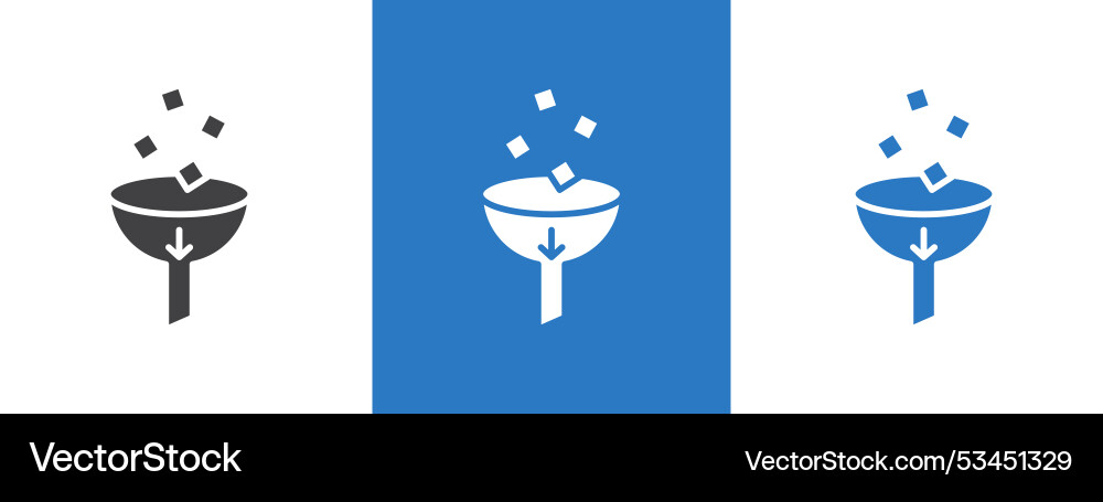 Data filtering icon thin line Data filtering icon thin line vector image