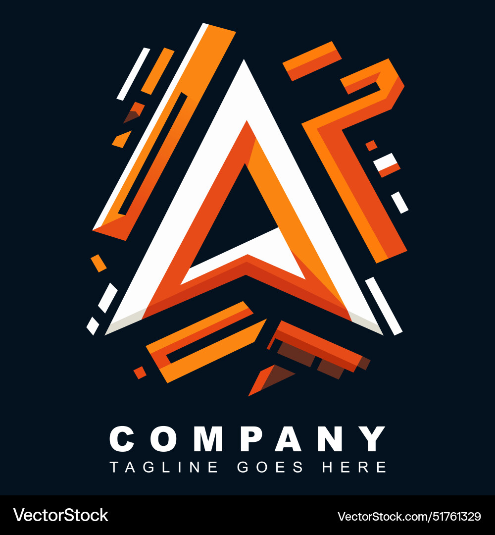 Dynamic and bold letter a logo using a geometric Vector Image