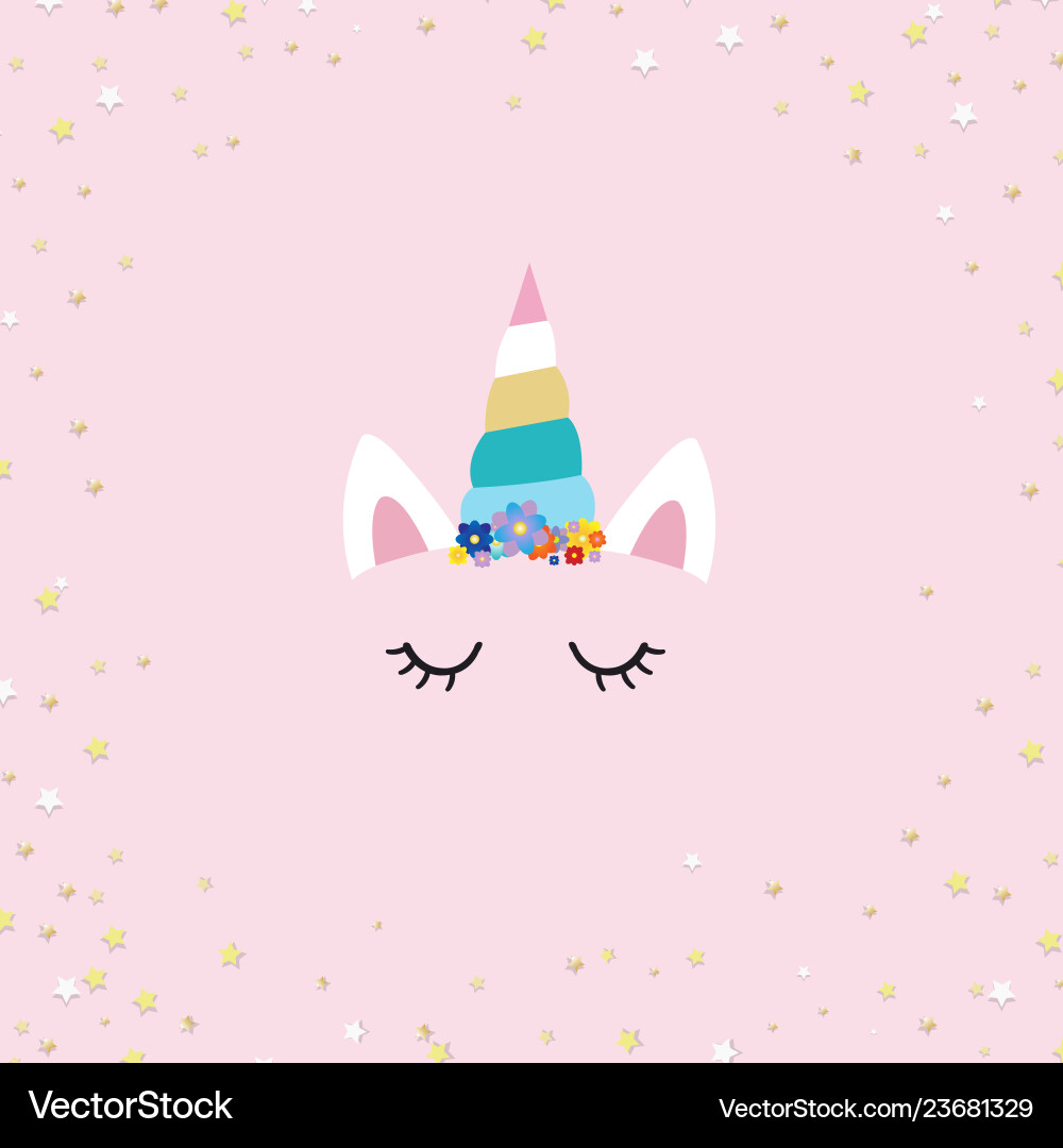 Einhorn Gesicht mit rosa Hintergrund Einhorn Gesicht mit rosa Hintergrund vektorbild