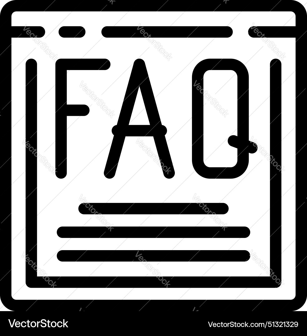 Faq website section icon outline user Faq website section icon outline user Vector Image