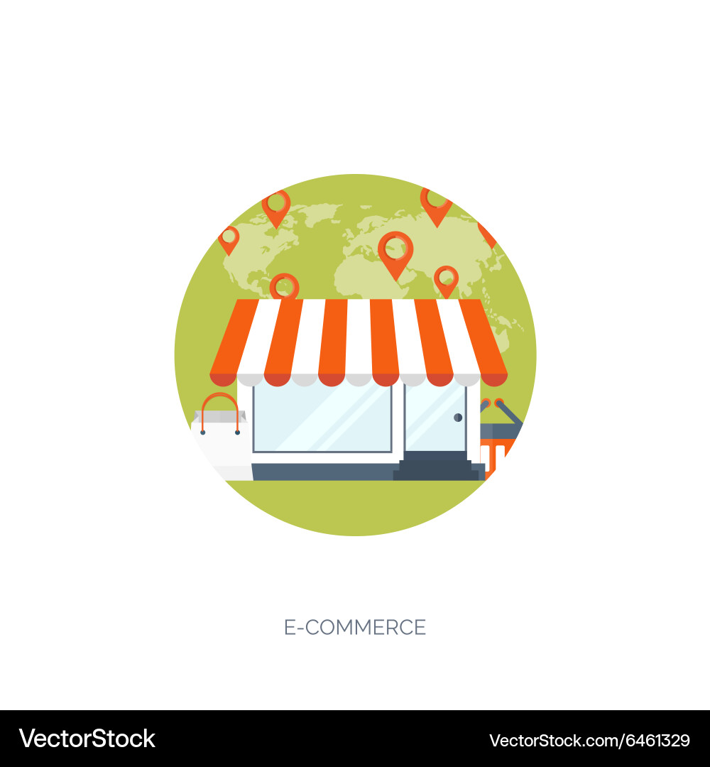 Flat header shopping web Vector Image