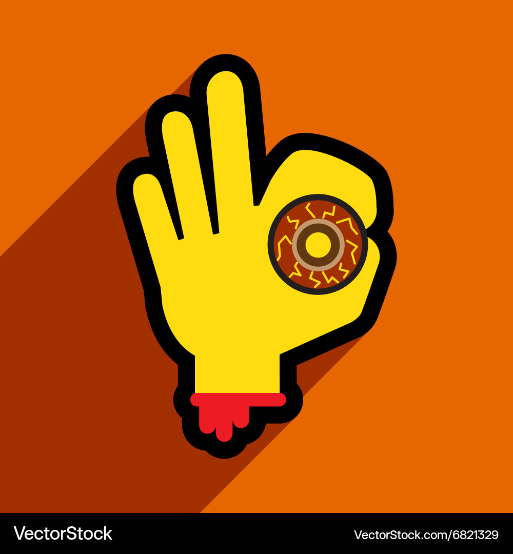 Flat with shadow icon and mobile application hand Vector Image