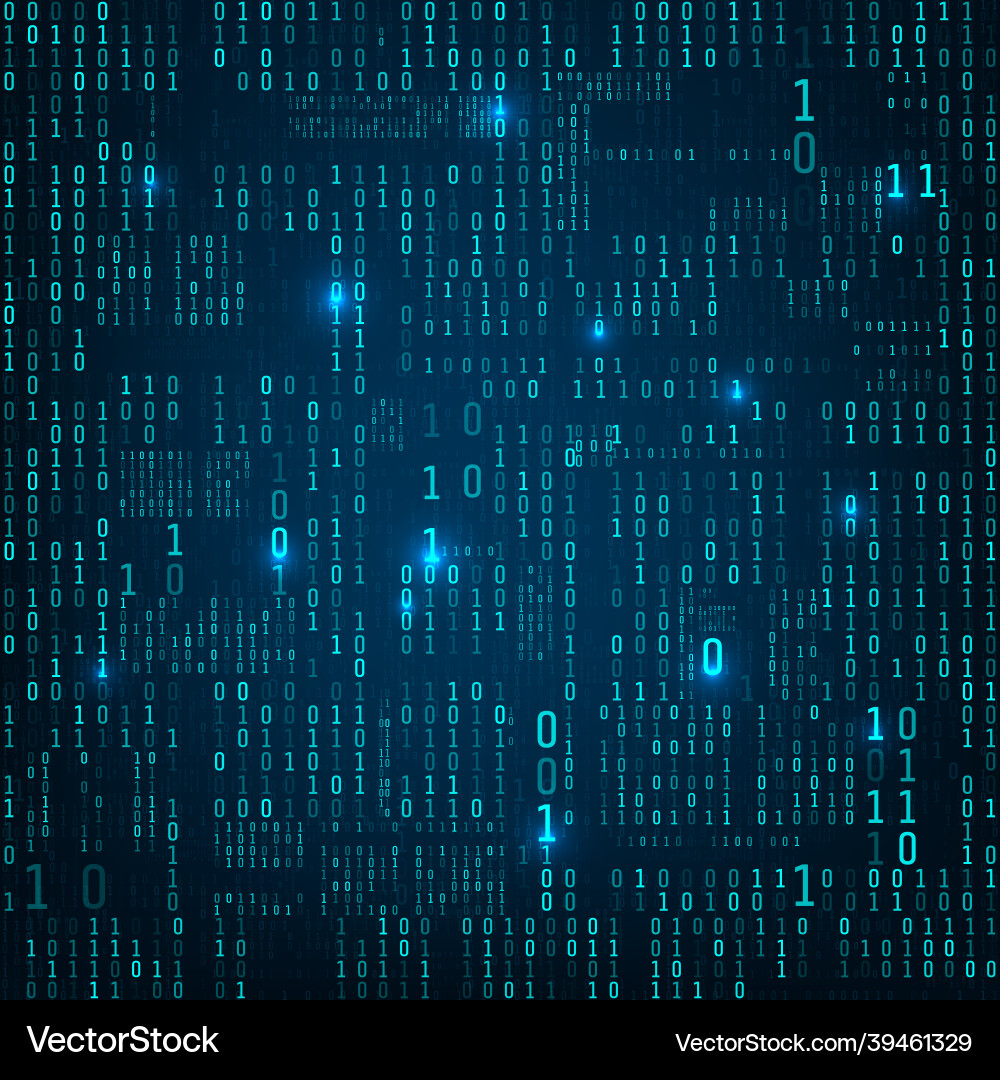 Matrix of binary numbers computer code Royalty Free Vector