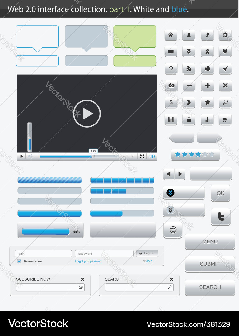 Modern Web Interface Elements vector image